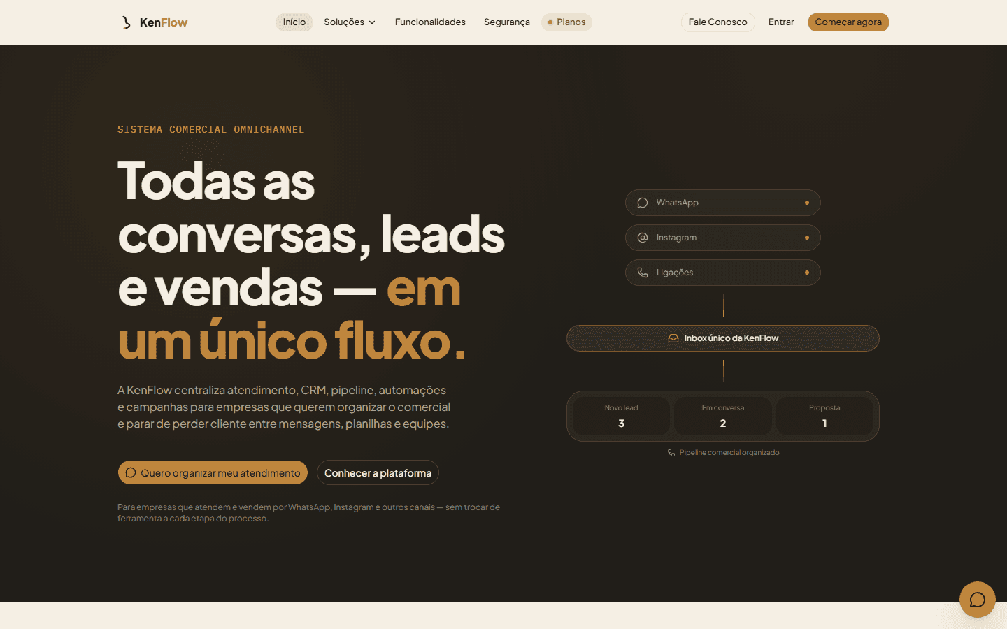 Captura de tela do site KenFlow