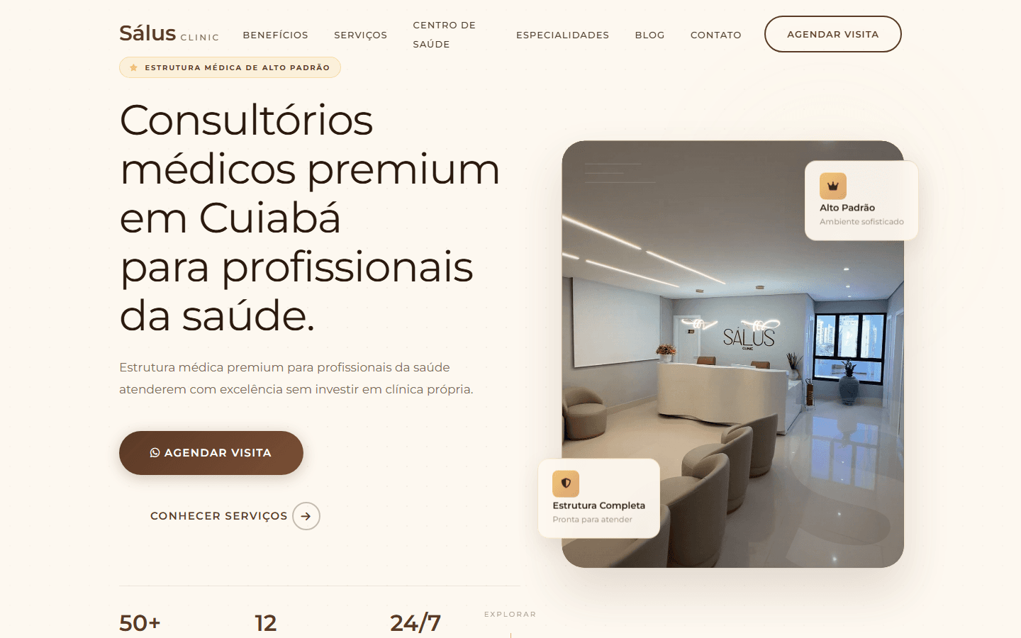 Captura de tela do site Sálus Clinic
